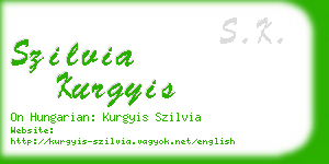 szilvia kurgyis business card